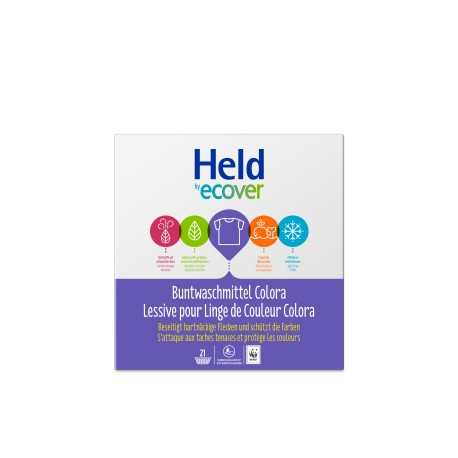 HELD BY ECOVER Buntwaschmittel Colora 40WL 3 kg