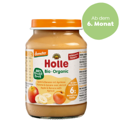 HOLLE Apfel Banane mit Aprikose Glas 190 g